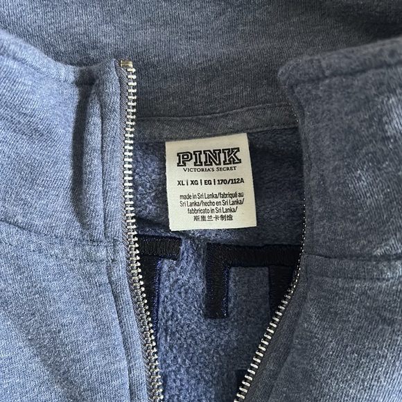 Pink Branded Two Toned Half Zip- Blue - Picture 2 of 3